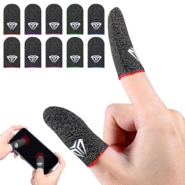 Imagem de Gjinxi 10 peças de manga de dedo para jogos, luva de dedo E-Sports de fibra de 0,3 mm, respirável, sem costura, tela sensível ao toque, capa para polegar, para PUBG Dedales, serve para todos os