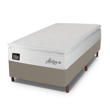 Imagem de Cama Box Baú Solteiro Hellen Mustang Espuma D45 Branco