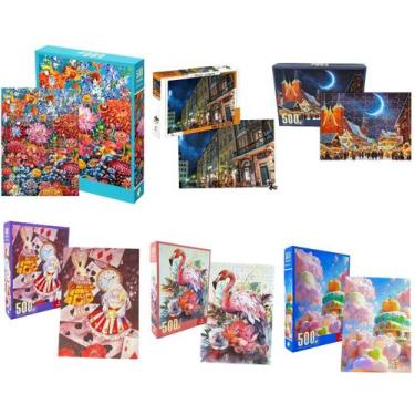 Imagem de Quebra Cabeça Com 500 Peças - Castela - CASTELA BRASIL, Casa arco íris