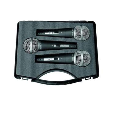 Imagem de kit 3 Microfones Com Fio De Mão Dinâmico 48-3 - CSR