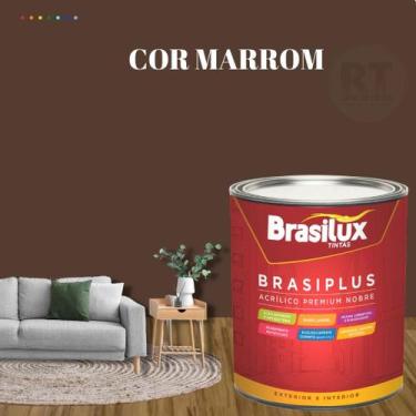 Imagem de Tinta de Parede Semi Brilho Marrom 800ml Brasiplus Acrilica Lavável. -