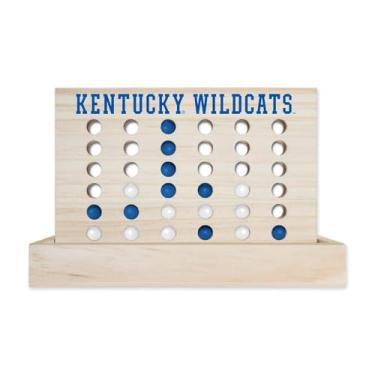Imagem de Rico Industries NCAA Mini Travel Team 4 in A Row Mini Game- Wooden, Team Colors, 5.5" x 8" (Kentucky Wildcats)