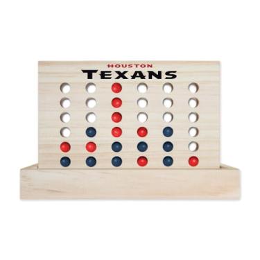 Imagem de Rico Industries NFL Mini Travel Team 4 in A Row Mini Game- Wooden, Team Colors, 5.5" x 8" (Houston Texans)