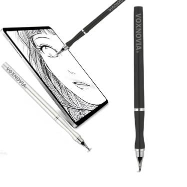Imagem de Caneta Stylus 2 em 1 Capacitiva Digital Ponta Fina Universal para Tela Touch Screen – Alta Precisão para Tablets, Celulares, iPad, iPhone e Android – Compatível com Todos Dispositivos Touch (PRETO)