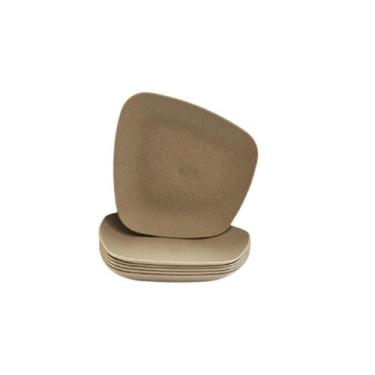 Imagem de Kit 06 Pratos Plastico Duro Resistente Sobremesa Verde Claro - Azzu