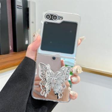 Imagem de Glitter 3D Gem Butterfly Makeup Mirror Phone Case para Samsung Galaxy Z Flip 6 5 4 3 Flip5 Flip4 Flip3 Capa,b,Para Samsung Galaxy Z Flip 3
