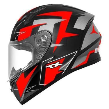 Imagem de Capacete Ebf Xtroy FF526 Crush Preto e Vermelho Fosco-Masculino