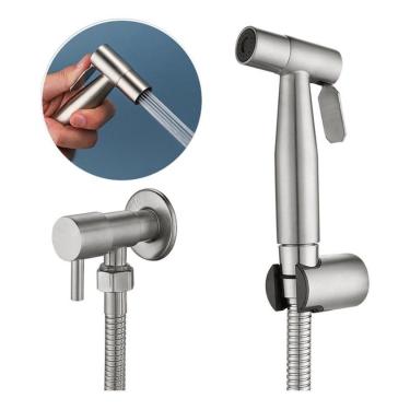 Imagem de Ducha Higiênica 1/4 Volta Luxo Prata Gatilho Inoxidável 304 Brinovar