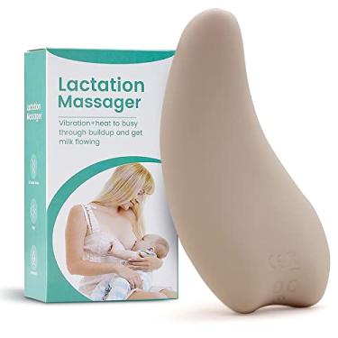 Imagem de DOYING Massageador de lactação com aquecimento Massageador de seios de silicone macio para amamentação Calor + vibração para ductos entupidos Melhor fluxo de leite pós-parto