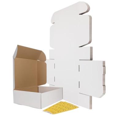 Imagem de RLAVBL Conjunto De 15 Caixas Remessa 13X10X4, Caixa Papelão Ondulado Branca Para Embalagem, Correspondência E Negócios