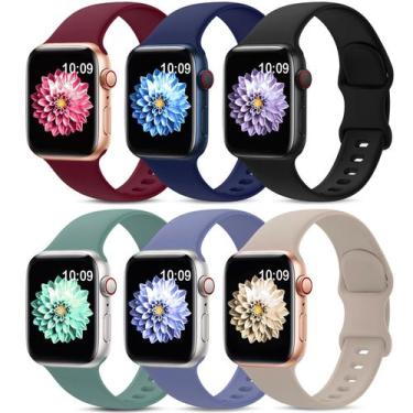Imagem de Pulseiras esportivas compatíveis com Apple Watch, pacote com 6 AMSKY