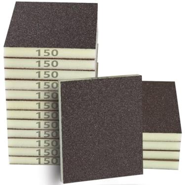 Imagem de Necosthua 16 peças de esponja de lixa de 150 grãos, bloco de lixamento grosso médio, esponja de lixa seca úmida lavável e reutilizável, esponjas de lixadeira para madeira, drywall, metal, madeira