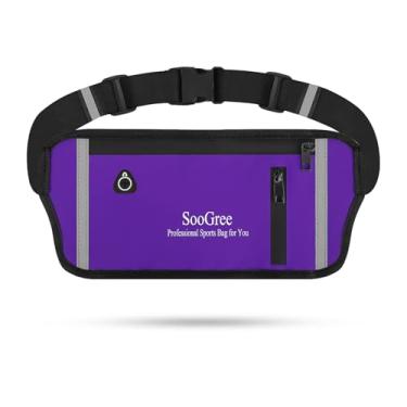 Imagem de SooGree Pochete de corrida para homens e mulheres, pochete resistente, bolsa de cinto de dinheiro para caminhadas, ciclismo, treino, suporte de telefone de academia com alça ajustável, GSP1187-Roxo