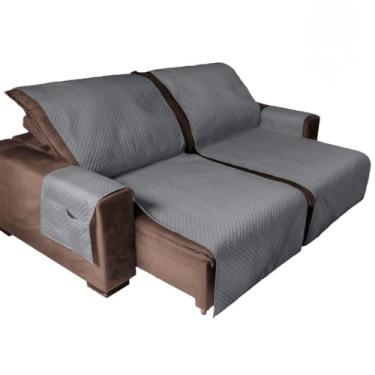 Imagem de Protetor Capa De Sofá Impermeável 1,80m x 2,40m Matelado Para Sofá Retrátil(Cinza)