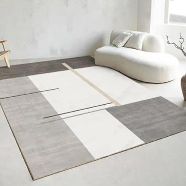Imagem de Tapete para sala de estar, mesa de centro luxuosa, tapete preto e branco, moderno e minimalista, cobertor de cabeceira para quarto (120 x 200 cm (3,9 x 6,6 pés/X-SJR 2)