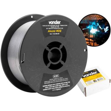 Imagem de Arame Metal Autoprotegido Para Solda Mig 0,8mm Sem Gás Carretel Plásti