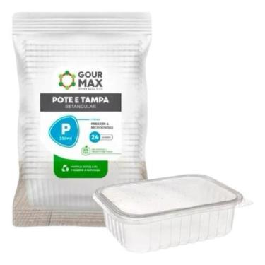 Imagem de Kit 240un Pote E Tampa 350ml Gourmax Freezer/Microondas Fitnes
