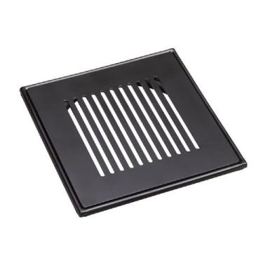 Imagem de Grelha C/ Base Invinox 15 X15 Listras Black Matte 5006/1.bm.c