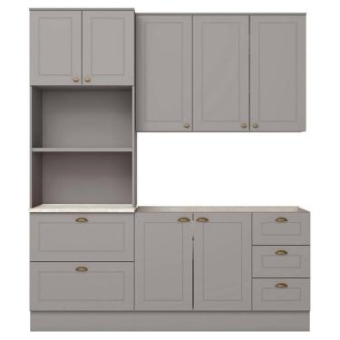 Imagem de Cozinha Modulada 3 Pecas 120 Cm Ce759 Americana Cinza Calcare Henn