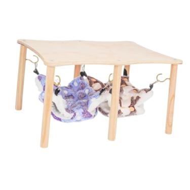 Imagem de Generic Hammock de porco da cobaia Cama pendurada com de madeira para esconderijo para coelhinho Papolador de animais de açúcar chinchilla