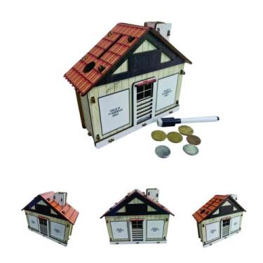 Imagem de Cofre Casinha Banco Dinheiro Woodbox Japones Kakebo Desafioa - Indústr