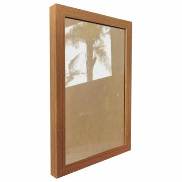 Imagem de Moldura Lisa Revestida para Quadros e Fotos com Fundo Mdf e Vidro - 2x2 Cor:Freijó;Tamanho:20X20 CM