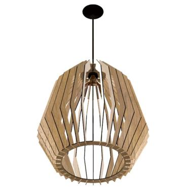 Imagem de Luminária Teto Tipo Pendente Amazonas Mdf Completa - Cor:mdf Cru