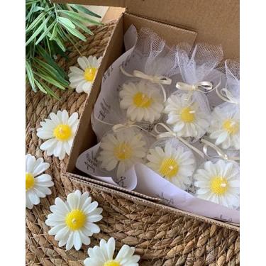 Imagem de Mini Velas Decorativas Florais, lembrancinhas Conjunto com 15 Unidades
