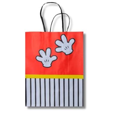 Imagem de TAMAROZZI Kit 30 Sacolas Mickey, Papel Personalizado Colorido, 17,5x8,5x21,5cm, para Festas Infantis
