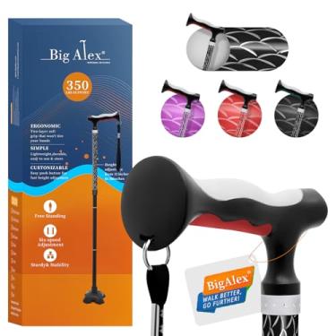 Imagem de BigAlex Bengala Dobrável E Leve Com Cabo De Borracha Termoplástica Macia Confortável Para Idosos Adultos Mais Velhos, Maior Conforto, Suporte Ajustável, Auxílio Viagem Portátil Homens Mulheres