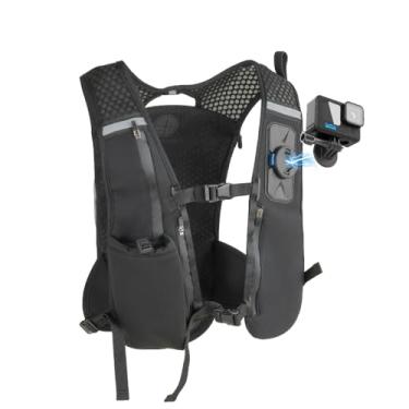 Imagem de Rugvis Colete De Corrida Com Suporte Para Câmera Ação Compatível Gopro Hero 13/12/11/10, Garrafa Térmica Macia Hidratação 500 Ml Trilhas