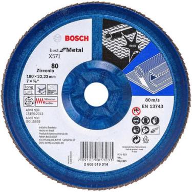 Imagem de Disco Flap Best for Metal 7''x7/8'' Grão 80 Bosch - 000097
