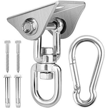 Imagem de Kit de suspensão de rede – capacidade de 544 kg, rotação de 360°, equipamento de balanço para varanda de pátio ao ar livre, gancho giratório para saco de pancadas, gancho de teto para balanço de