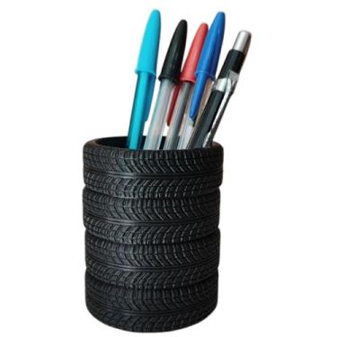 Imagem de Porta Lápis Caneta Pneu De Carro Decorativo Organizador Mesa - R3D