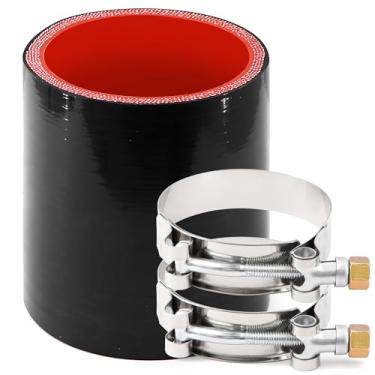 Imagem de Acoplador de desempenho de mangueira de silicone reto reforçado com 4 camadas de alta temperatura, comprimento 7,6 cm com 2 braçadeiras de parafuso em T, conexão de tubo turbo de alto nível adequado