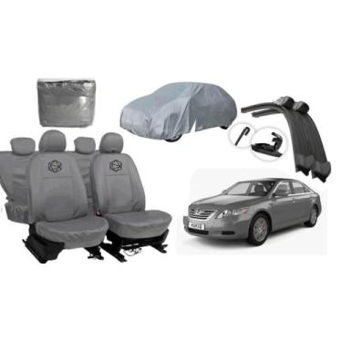 Imagem de Jogo capa couro Camry 04-13 + proteção + limpador brinde - ferro tech 