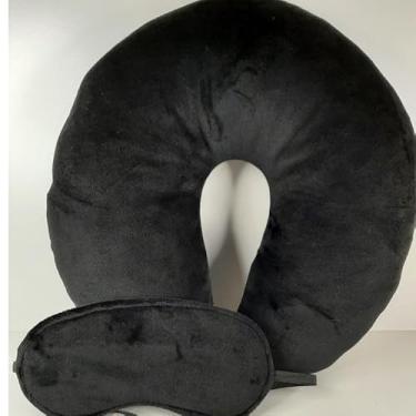 Imagem de Almofada De Pescoço Travesseiro Apoio Encosto Pescoceira para Viagens (preto)