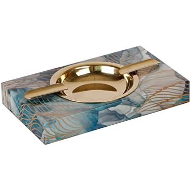 Imagem de Cinzeiro de madeira, suporte de cinzas de charuto moderno europeu para decoração de mesa de escritório em casa, melhor presente para fumantes