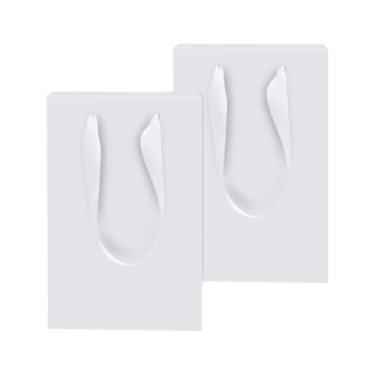 Imagem de Sacos de presente brancos Aosric – 30 peças, 12,7 x 7,6 x 20,3 cm, sacos de papel cartolina duráveis com alças, pacote a granel, resistentes e reutilizáveis – ideais para festas, Natal, aniversários