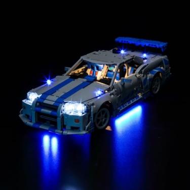Imagem de LocoLee Kit de luz compatível com Lego 42210 2 Fast 2 Furious Nissan Skyline GT-R (R34) Carro – Sem modelo apenas luz, acessórios de iluminação LED compatíveis com Lego 42210 (versão padrão)