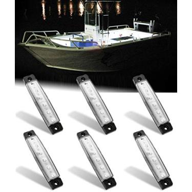 Imagem de Luzes interiores de LED utilitário Shangyuan Marine Boat Lights, Luzes interiores de LED para barcos de cortesia Transom Cockpit Light, 12 V à prova d'água Marine Lighs para Yacht Fishing Pontoon Boat Sailboat Kayak Bass Vessel, 6 peças, Branco