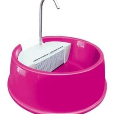 Imagem de Bebedouro Automático com Fonte de Água para Gatos, Rosa, com Filtro e Torneira