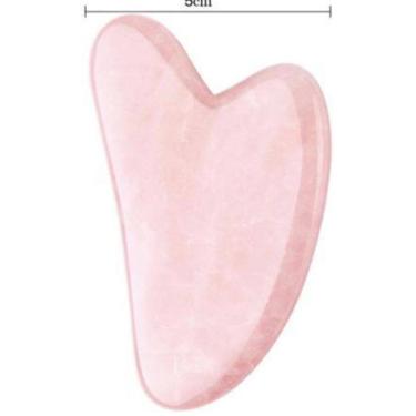 Imagem de Placa Gua Sha Quartzo Massagem Facial Corporal Pedra Natural