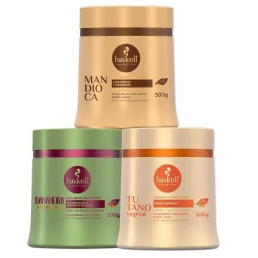 Imagem de Kit Haskell Cronograma Bananeira Mandioca Tutano 500g