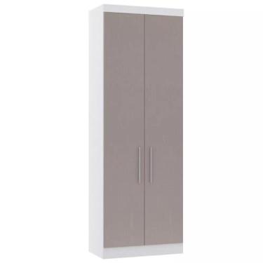 Imagem de Guarda-roupa Modulado 79cm 2 Portas Alpes Luciane, Branco/Cinnamon