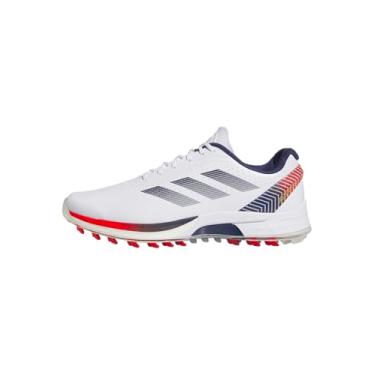 Imagem de adidas Tênis de golfe masculino Adizero Zg Ryder Spikeless Golf, Calçado branco/azul escuro/vermelho, 42