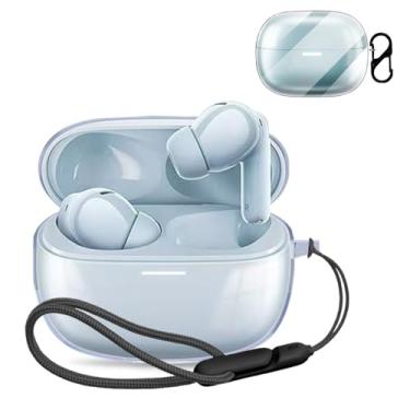 Imagem de Capa para Xiaomi Redmi Buds 6 Pro, capa protetora para fone de ouvido sem fio NOUKAJU (com mosquetão + cordão) à prova de quedas, arranhões, à prova de choque, capa para Redmi Buds 6 Pro (transparente