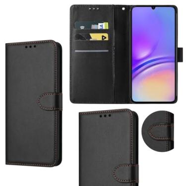 Imagem de Capa Carteira Flip Premium em Couro Sintético para Samsung Galaxy A05, Proteção Completa, Suporte Integrado, Compartimentos para Cartões, Preto