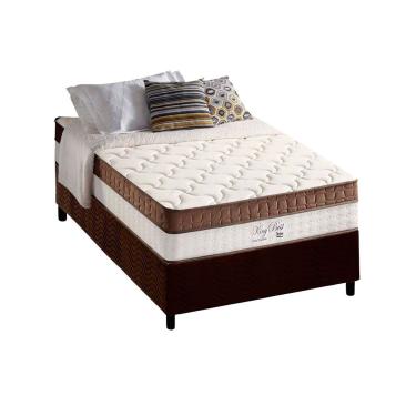 Imagem de Cama Box Solteiro: Colchão Molas MasterPocket Ensacadas D Angelis Anjos King Best Brown + Base CRC Suede Brown (88x188)