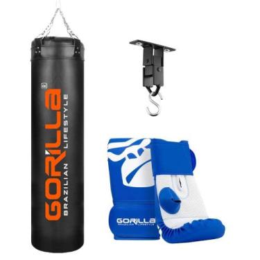 Imagem de Saco De Pancada Grande 180 Cm Profissional + Luva Bate Saco Adulto + S